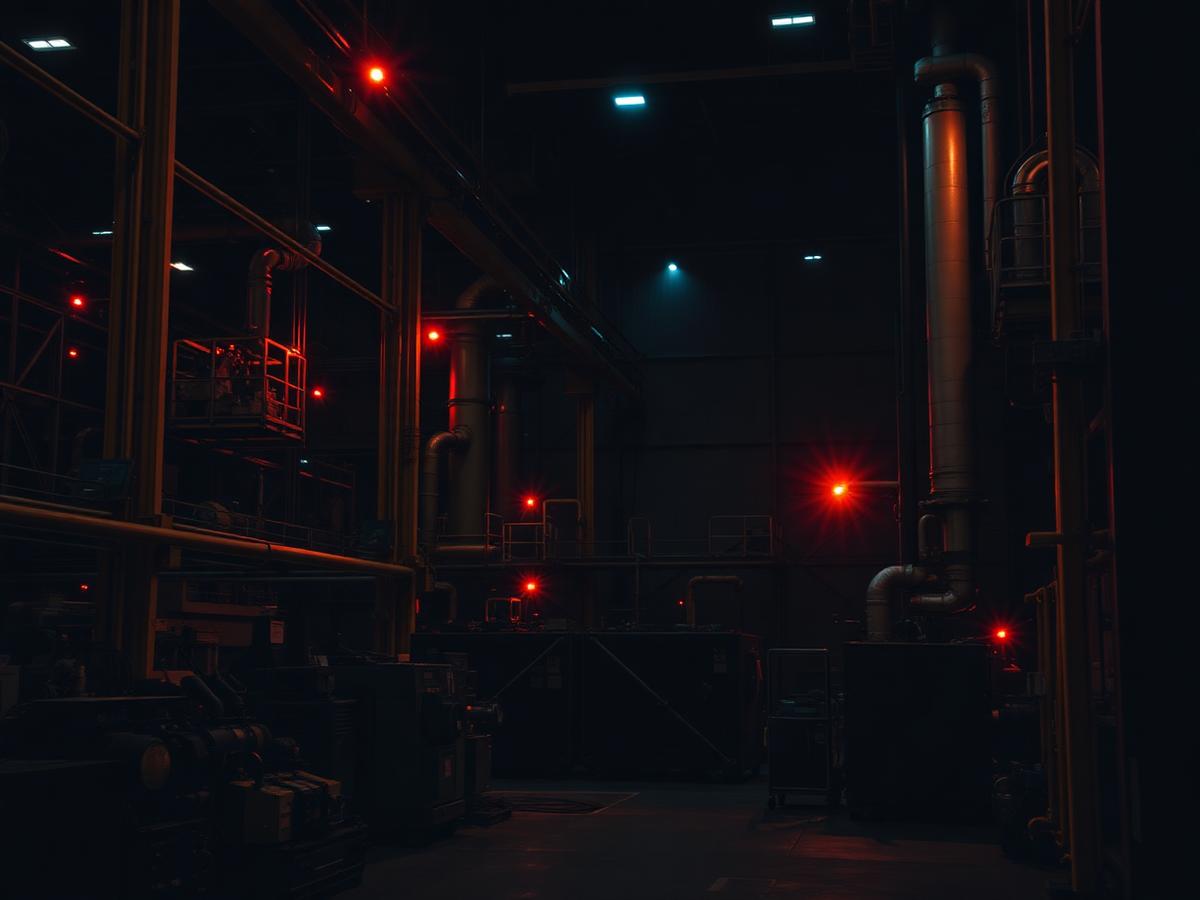 Industrial facility at night